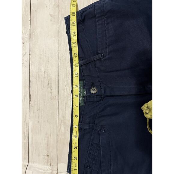 LRL Ralph Lauren Shorts Womens Navy Blue Bermuda Mid-Rise Flat Front Zip Sz 6 - Picture 3 of 7